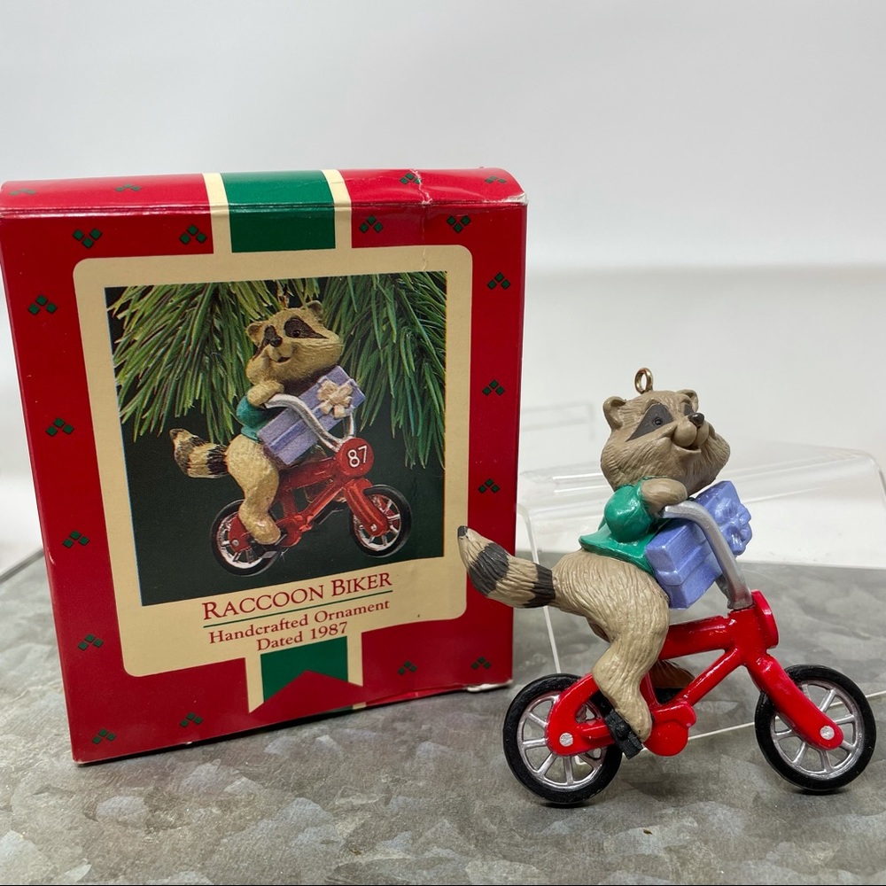 Vintage Hallmark 1987 Raccoon Biker
